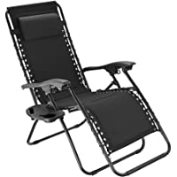 TecTake 800583 - Silla de Jardín- Muy Cómoda- Ajustable y Plegable (Negro | No. 402927)